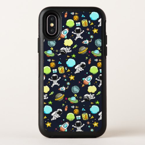 Cool Outer Space Theme _ Astronauts  Rocket Ships OtterBox Symmetry iPhone X Case