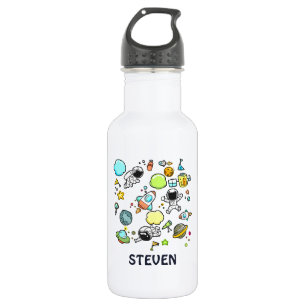 Cool Outer Space Theme - Astronauts & Rocket Ships Stainless Steel Water Bottle