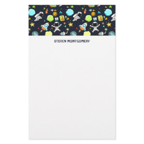 Cool Outer Space Theme - Astronauts & Rocket Ships Stationery
