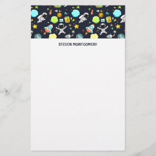 Cool Outer Space Theme - Astronauts & Rocket Ships Stationery