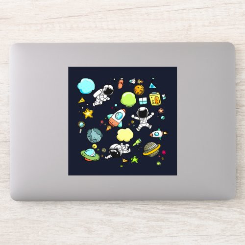 Cool Outer Space Theme _ Astronauts  Rocket Ships Sticker