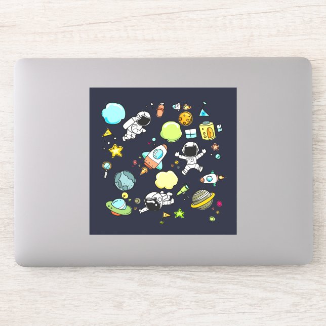 Cool Outer Space Theme - Astronauts & Rocket Ships Sticker (Computer)