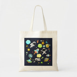 Cool Outer Space Theme - Astronauts & Rocket Ships Tote Bag