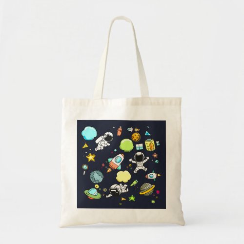 Cool Outer Space Theme _ Astronauts  Rocket Ships Tote Bag