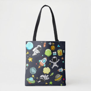 Cool Outer Space Theme - Astronauts & Rocket Ships Tote Bag
