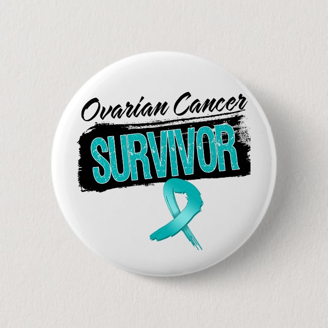 Cool Ovarian Cancer Survivor Button (Front)