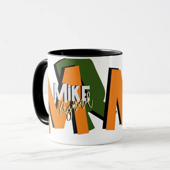 Cool Oversized Bold Monogram Mug (Front Left)