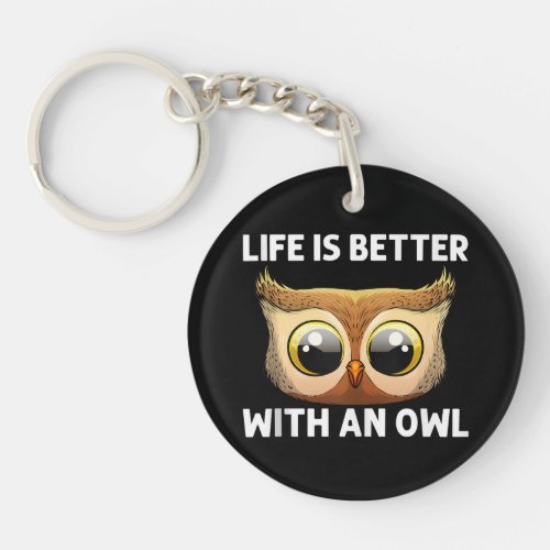 Cool Owl Art For Men Women Nocturnal Bird Animal  Keychain