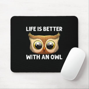 Cool Owl Art For Men Women Nocturnal Bird Animal  Mouse Pad
