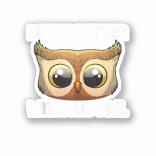 Cool Owl Art For Men Women Nocturnal Bird Animal Sticker