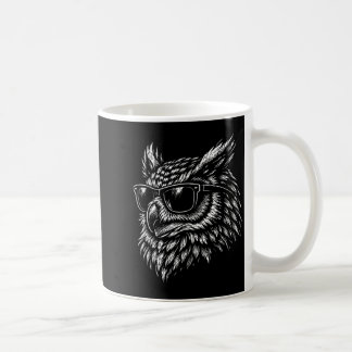 Cool owl bird with sunglasses vintage ink retro coffee mug