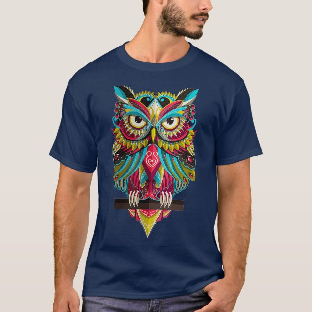 Cool Owl Graphic Tees - Cute Graphic Design Owl (Front)
