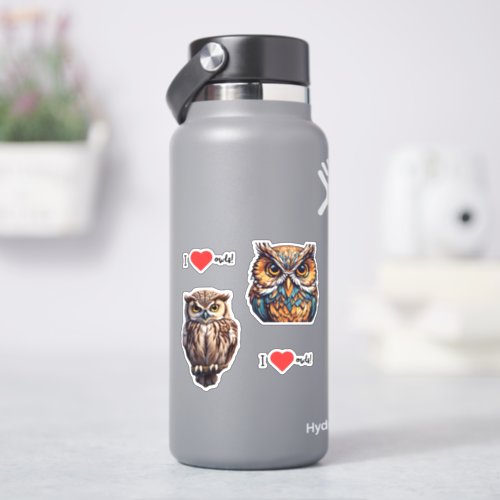 Cool Owl Stickers _ Custom_Cut Vinyl Stickers