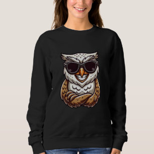 Cool Owl Sunglasses Smiling Joyful Fun Sweatshirt