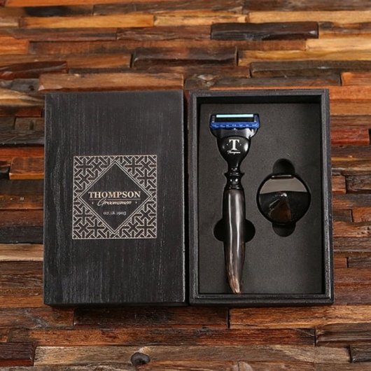 Cool Ox-Horn Razor & Stand with Keepsake Gift Box (Front)