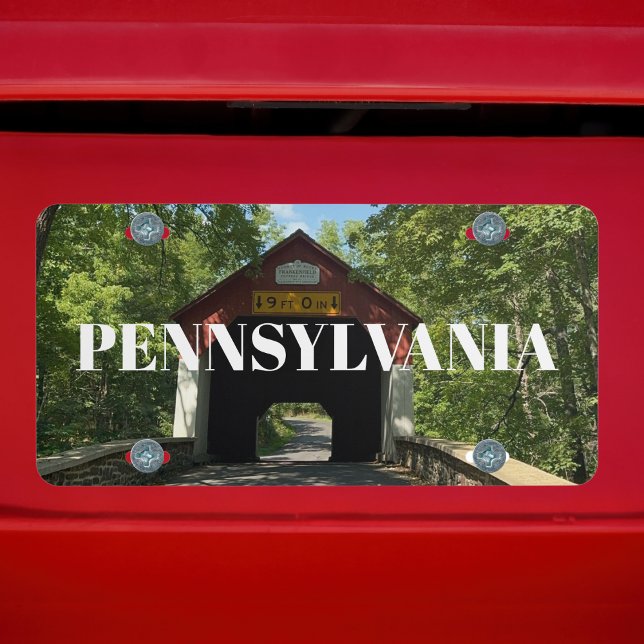 Cool PA Covered Bridge Photo &Custom State,Travel License Plate (Creator Uploaded)