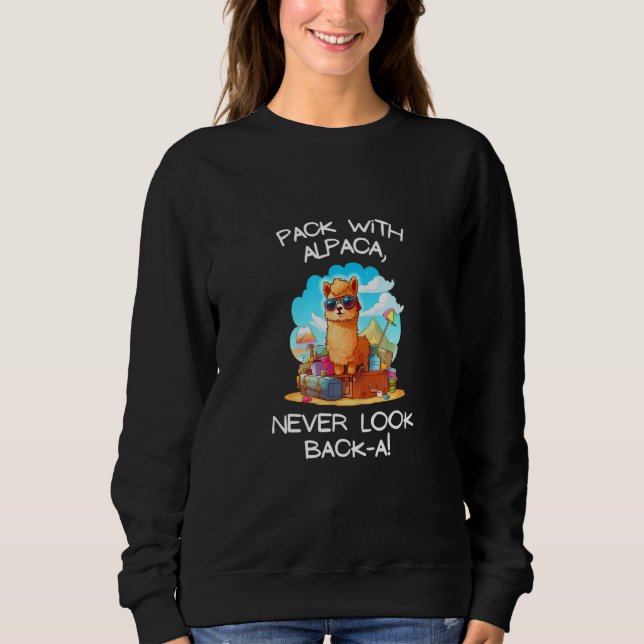 Cool Pack with Alpaca never look back-a Tee Men Wo (Front)