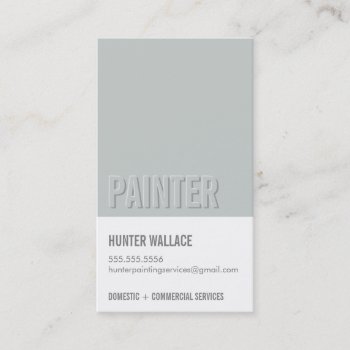 Cool Paint Chip Swatch Embossed Look Type Gray Business Card by edgeplus at Zazzle