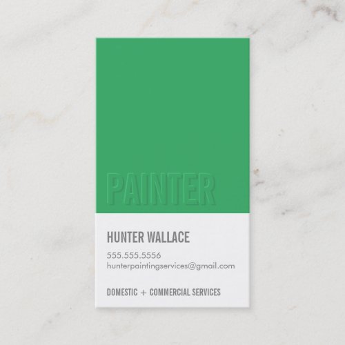 COOL PAINT CHIP swatch embossed look type green Business Card