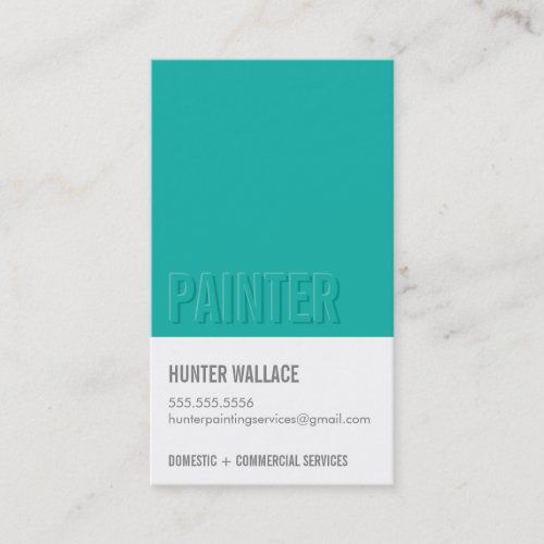 COOL PAINT CHIP swatch embossed look type jade Business Card