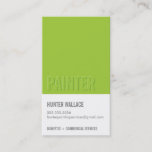 Cool Paint Chip Swatch Embossed Look Type Lime Business Card at Zazzle