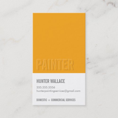 COOL PAINT CHIP swatch embossed look type orange Business Card