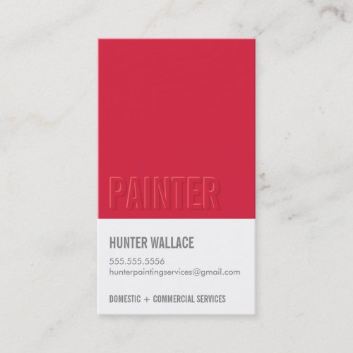 COOL PAINT CHIP swatch embossed look type red Business Card