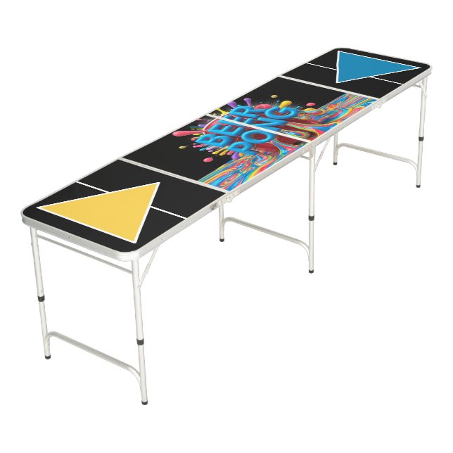 Cool paint splash beer pong table (Angled)
