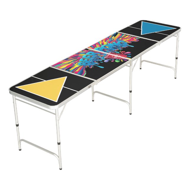 Cool paint splash beer pong table (Angled)