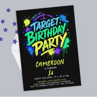 Cool Paintball Colorful Blue Splatter Target Teen