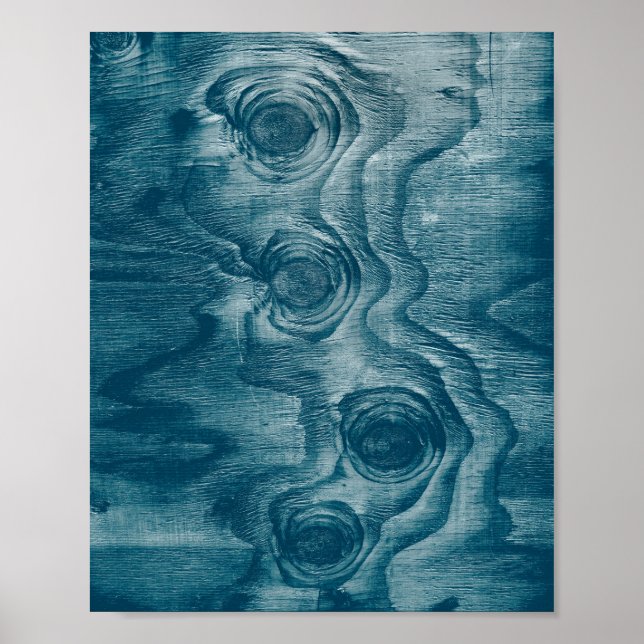 Cool Painted Wood Grain Knot Texture Poster (Front)