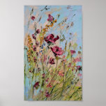 Cool Painting Of Colorful Wild Flowers Poster at Zazzle
