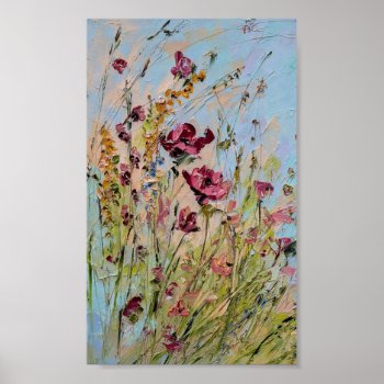 Cool Painting Of Colorful Wild Flowers Poster by Zr_Desings at Zazzle
