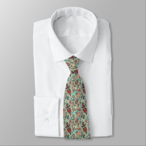 cool Paisley tiled pattern neck tie
