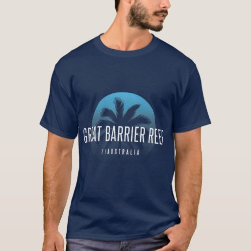 Cool Palm Tree Great Barrier Reef Australia T_Shirt