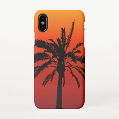 Cool Palm Tree in Sunset iPhone X Case