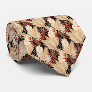 Cool Pampas Grass tiled pattern Neck Tie