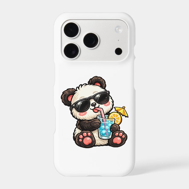 Cool Panda Drink iPhone Case (Back)