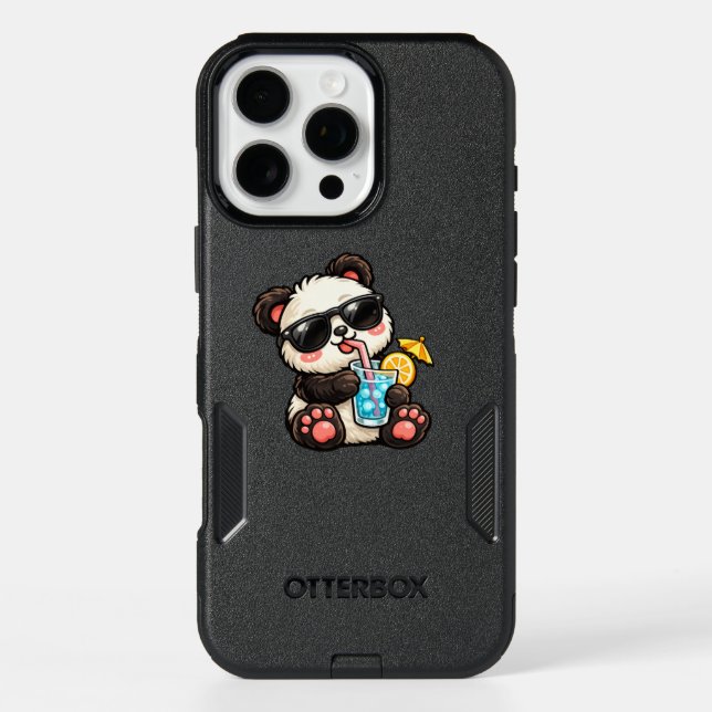 Cool Panda Drink Otterbox iPhone Case (Back)