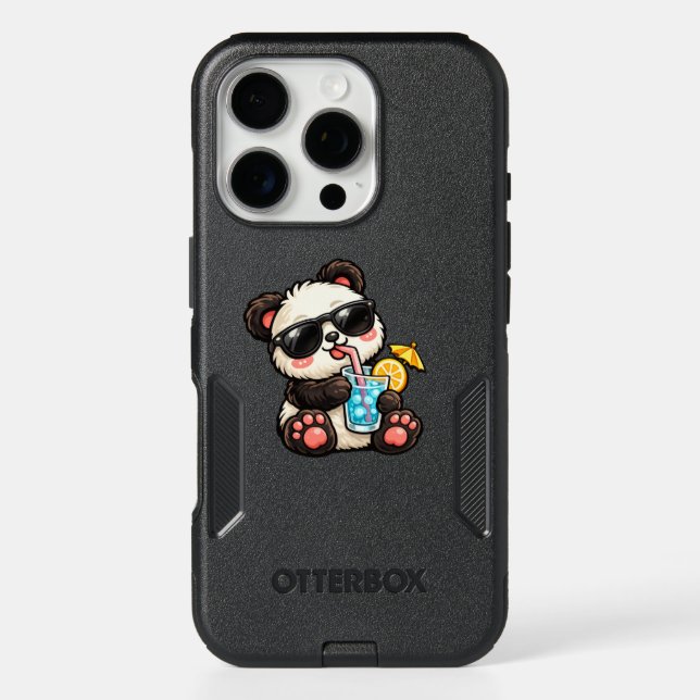 Cool Panda Drink Otterbox iPhone Case (Back)