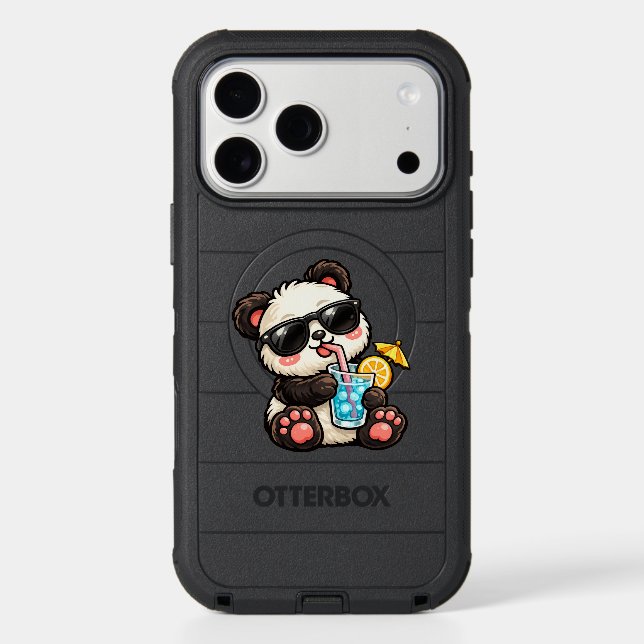 Cool Panda Drink Otterbox iPhone Case (Back)