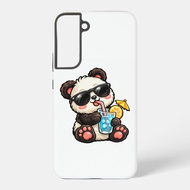 Cool Panda Drink Samsung Galaxy Case (Back)