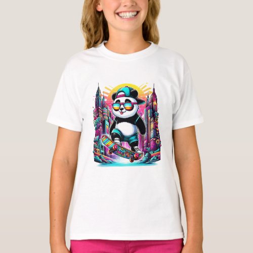 Cool Panda Skater T_Shirt