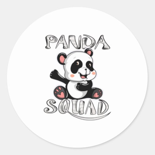 Cool Panda Squad  Funny Huge Bear Animal Lov Classic Round Sticker