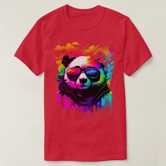 Cool Panda with sunglasses Graphic T-Shirt (Design Front)