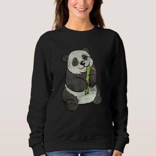 Cool Pandas Zoo Animal Cute Panda Eating Bamboo Bo Sweatshirt