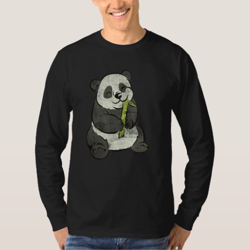 Cool Pandas Zoo Animal Cute Panda Eating Bamboo Bo T_Shirt