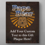 Cool Papa Bear, Brown/Blue/Gold Dad Gift Plaque