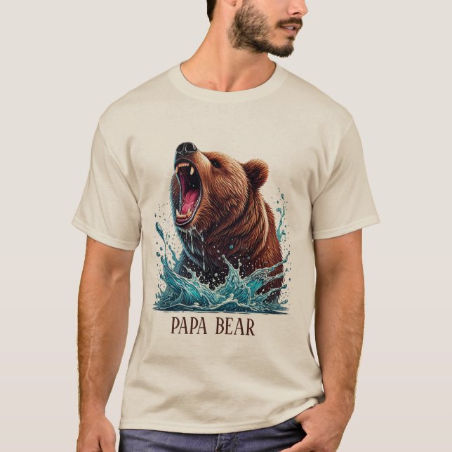 Cool Papa bear customizable T-Shirt (Front)