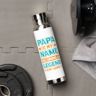 Cool Papa Dad word art  Water Bottle